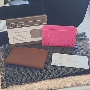 NWT ATCross Leather Collection Pink Slim Card Case HARD to find!